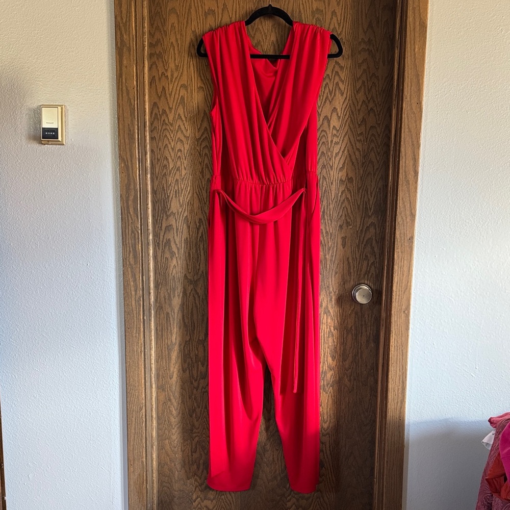 Express Vibrant Red Jumpsuit